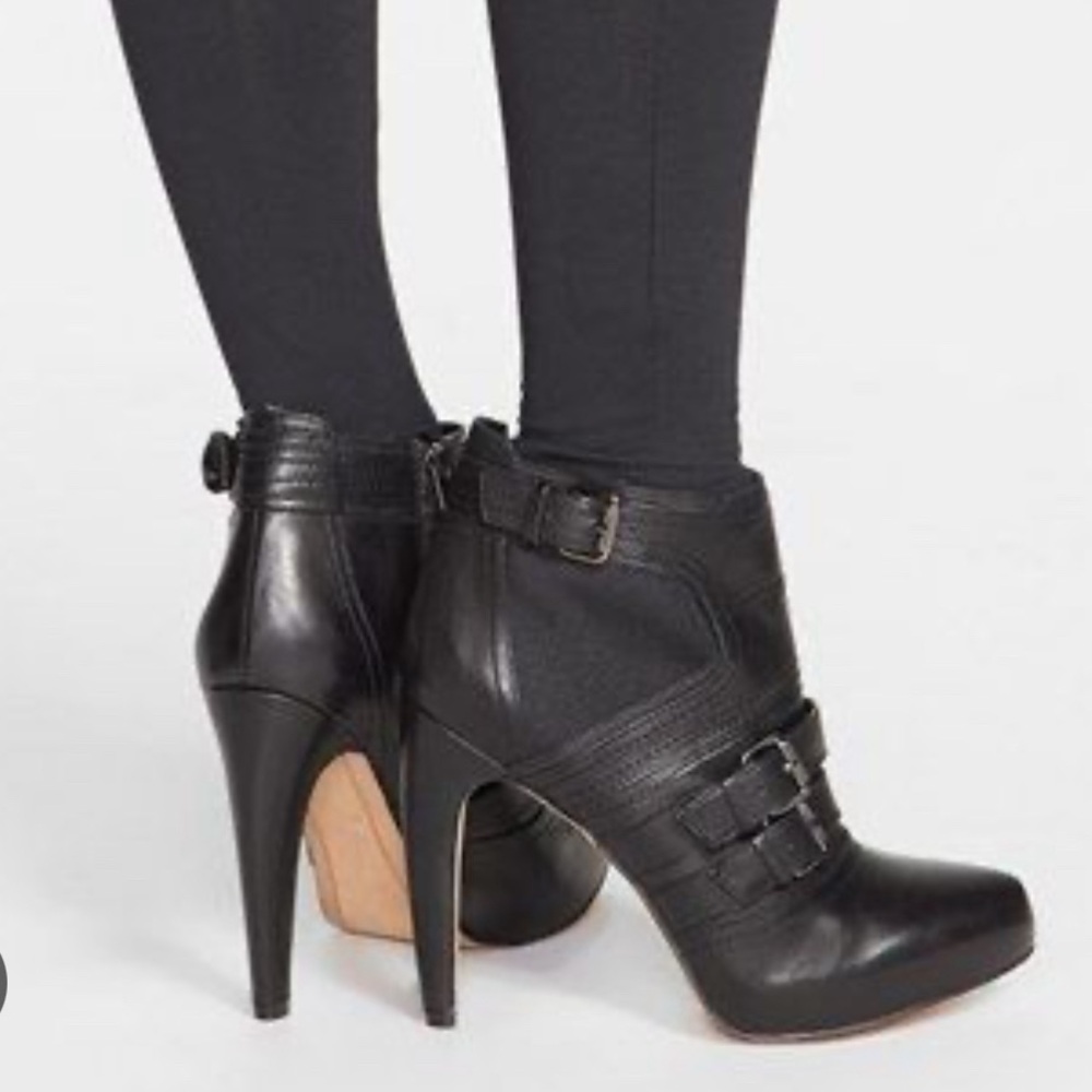 Sam Edelman Kenley Moto Heeled Booties Size 7.5 Black